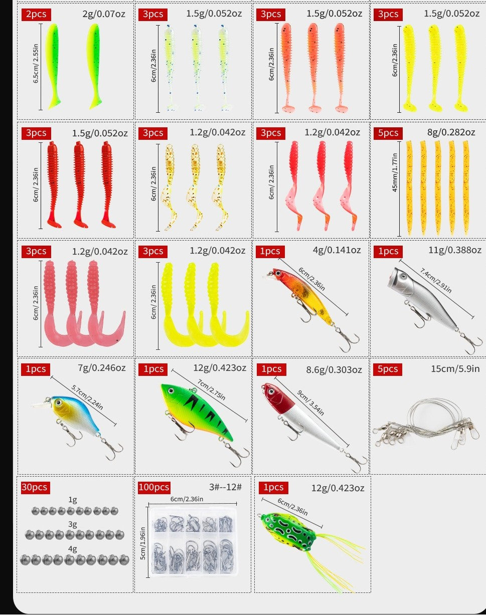 ReelUp 302pcs fishing tackle kit with box