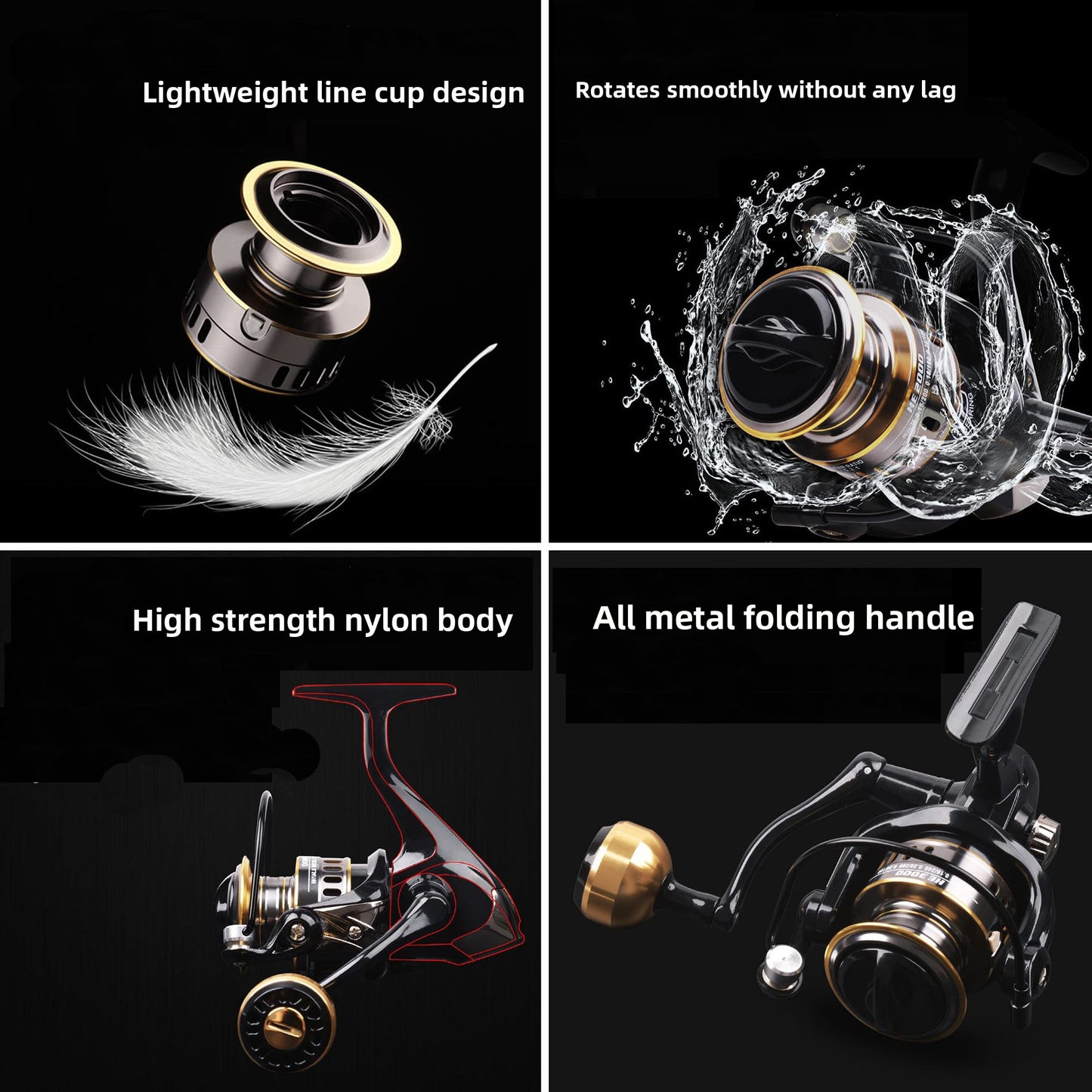 Long-distance casting lure metal spinning reel
