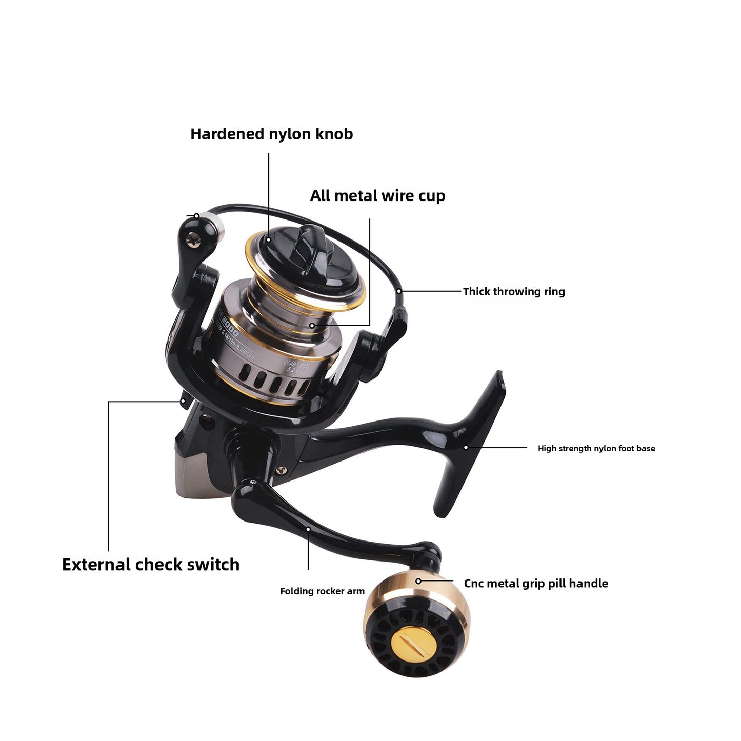 Long-distance casting lure metal spinning reel