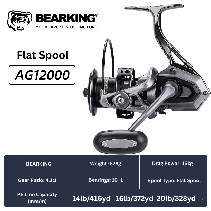 BEARKING big game spinning reel by ReelUp Fishingâ CNC handle, saltwater-ready