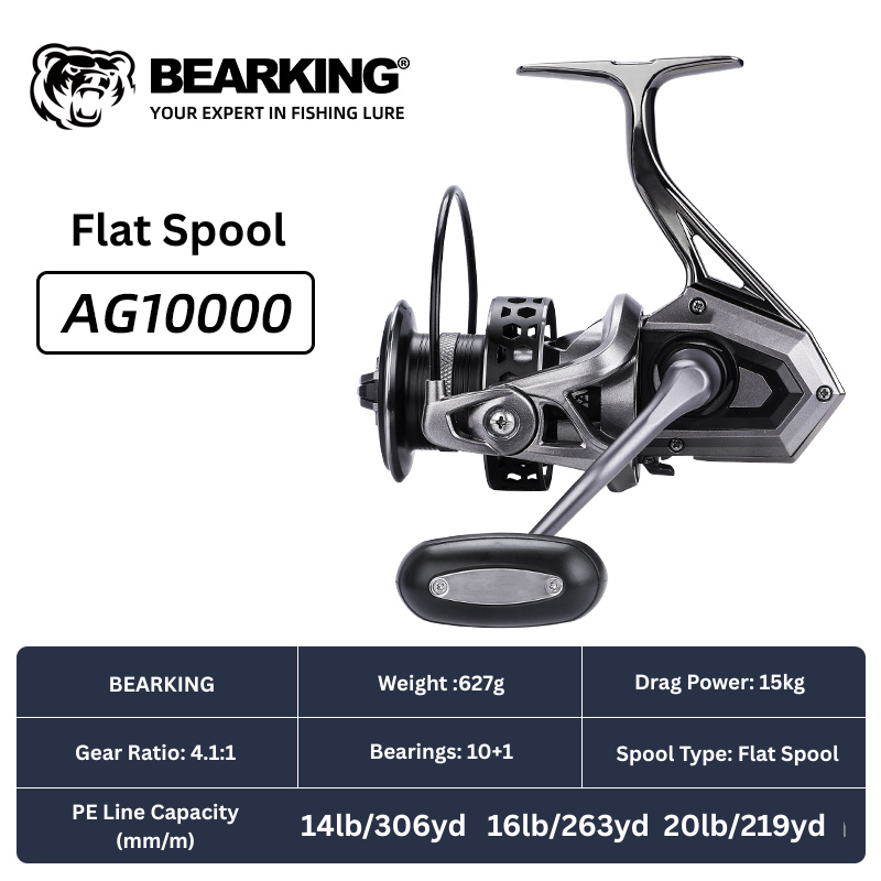 BEARKING big game spinning reel by ReelUp Fishingâ CNC handle, saltwater-ready