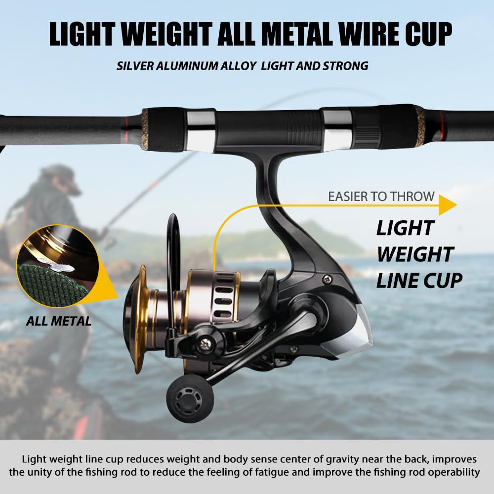Long-distance casting lure metal spinning reel