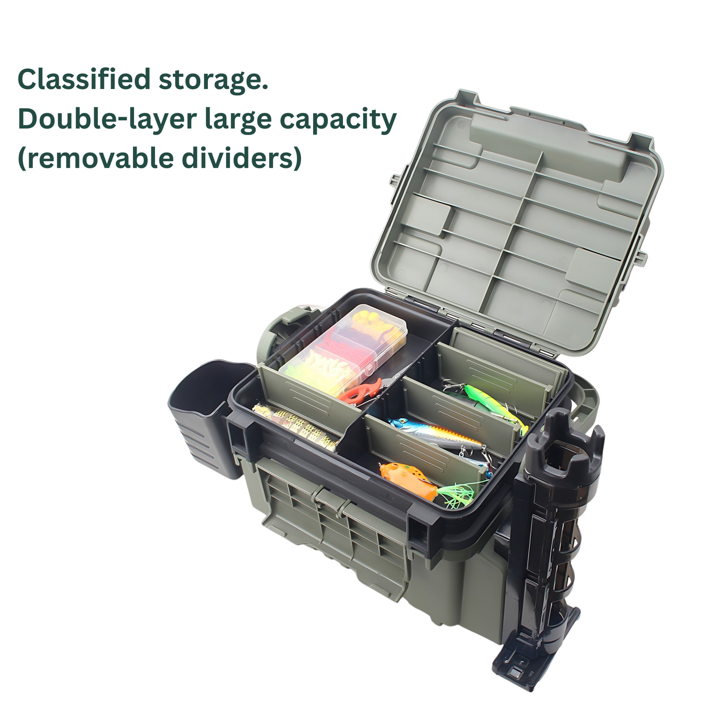 ReelUp heavy-duty double-layer fishing tackle box