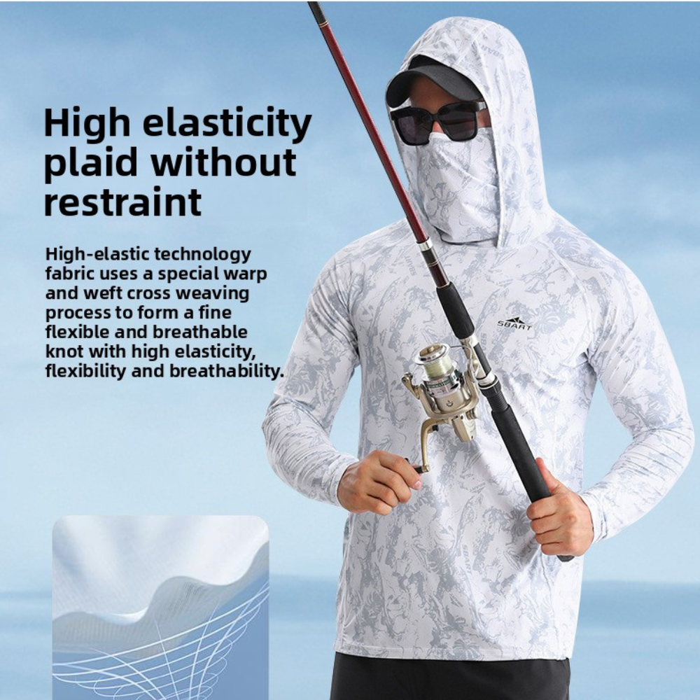 6-in-1 UV-Protective Fishing Hoodie – Full Coverage Sun Shirt with Mask & Hood