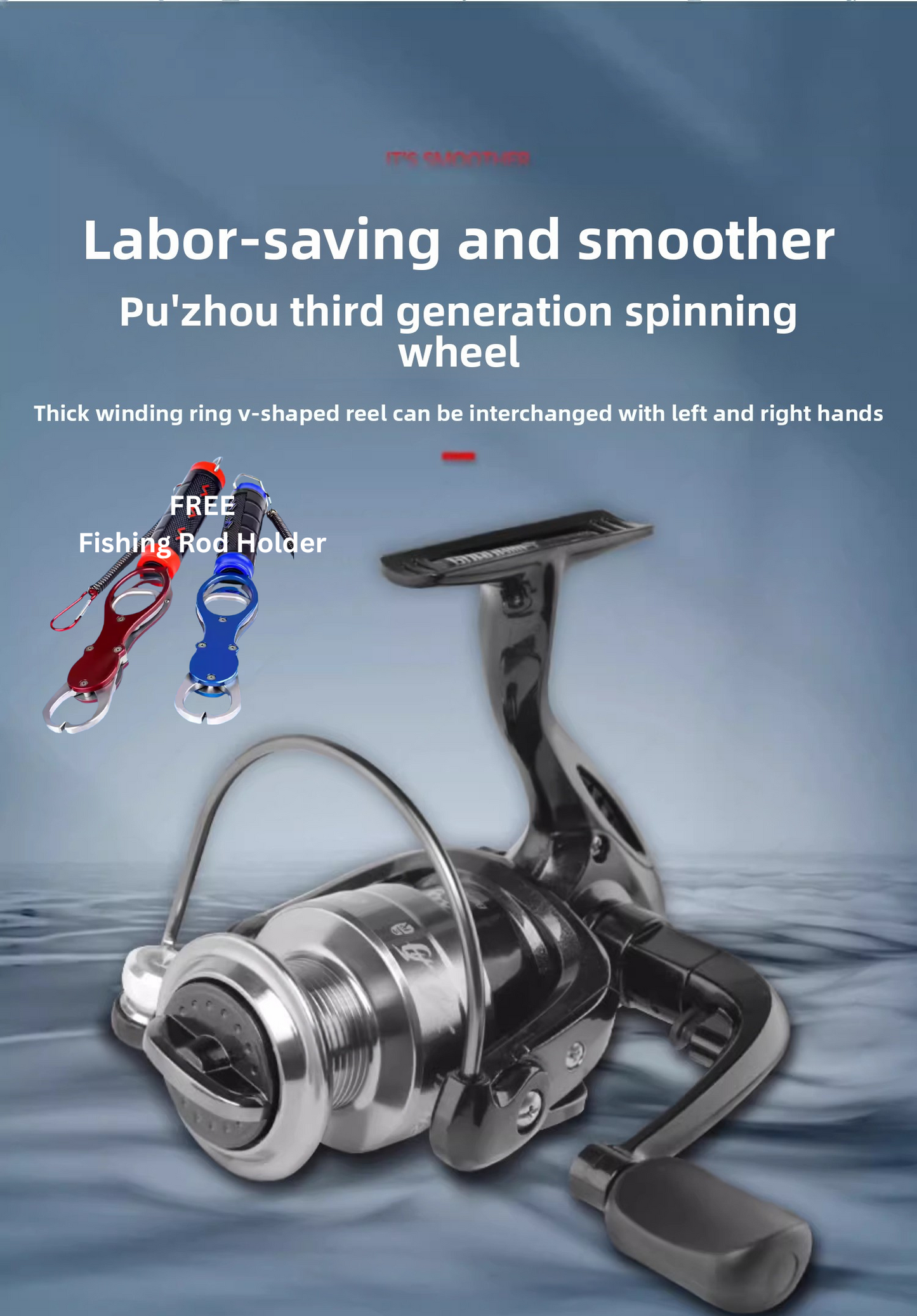 ReelUp lightweight saltwater spinning fishing reel front view