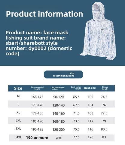 ReelUp 6-in-1 UV fishing hoodie with face mask and hood  