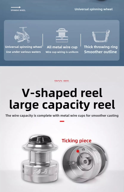 ReelUp Fishing lightweight saltwater spinning fishing reel front view