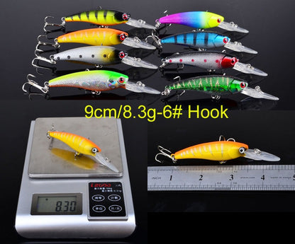 Freshwater hard bait lure set for bass trout and predator fishing