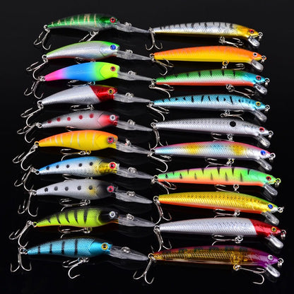 Minnow hard baits for bass fishing in multiple colors