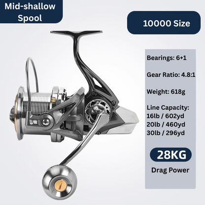 CNC all-metal saltwater fishing reel by ReelUp Fishing
