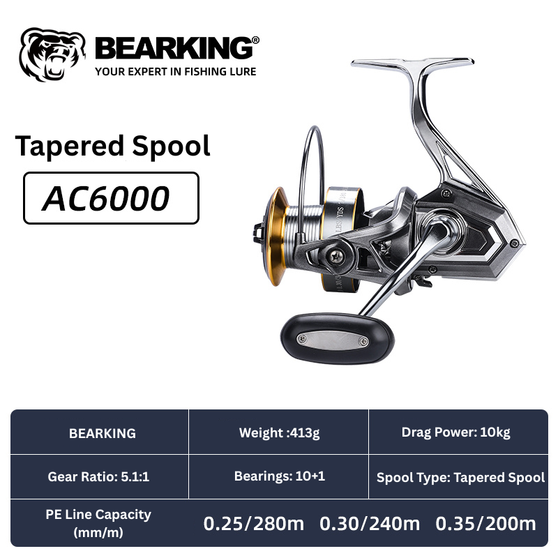 BEARKING big game spinning reel by ReelUp – CNC handle, saltwater-ready
