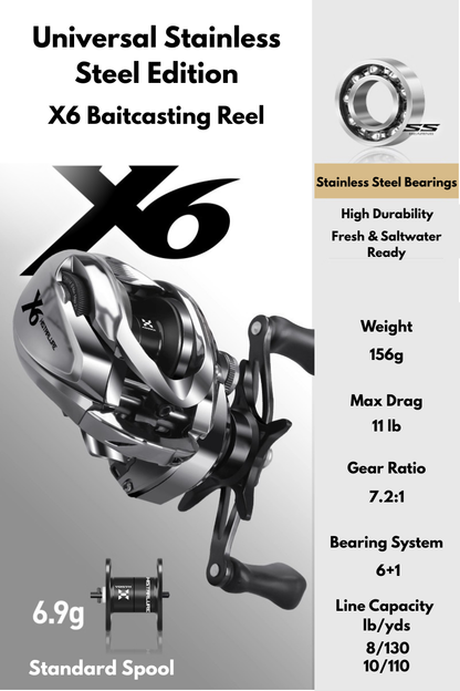 ReelUp X1/X6 Elite BFS Baitcasting Reel