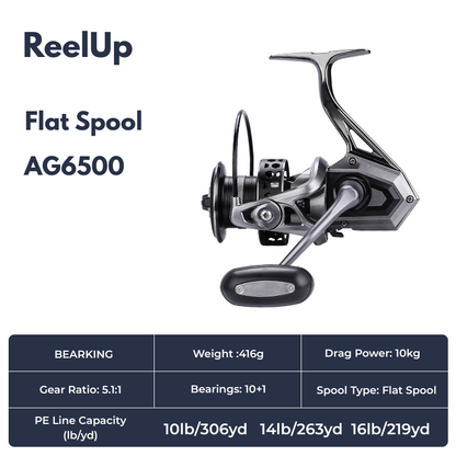 Big game spinning reel by ReelUp Fishing– CNC handle, saltwater-ready