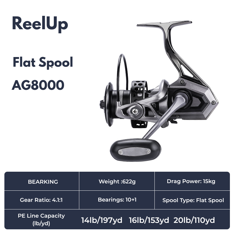 Big game spinning reel by ReelUp Fishing– CNC handle, saltwater-ready