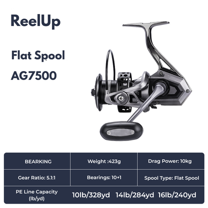 Big game spinning reel by ReelUp Fishing– CNC handle, saltwater-ready