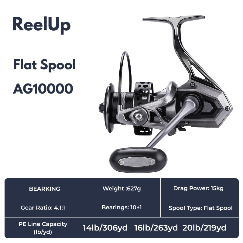 Big game spinning reel by ReelUp Fishing– CNC handle, saltwater-ready