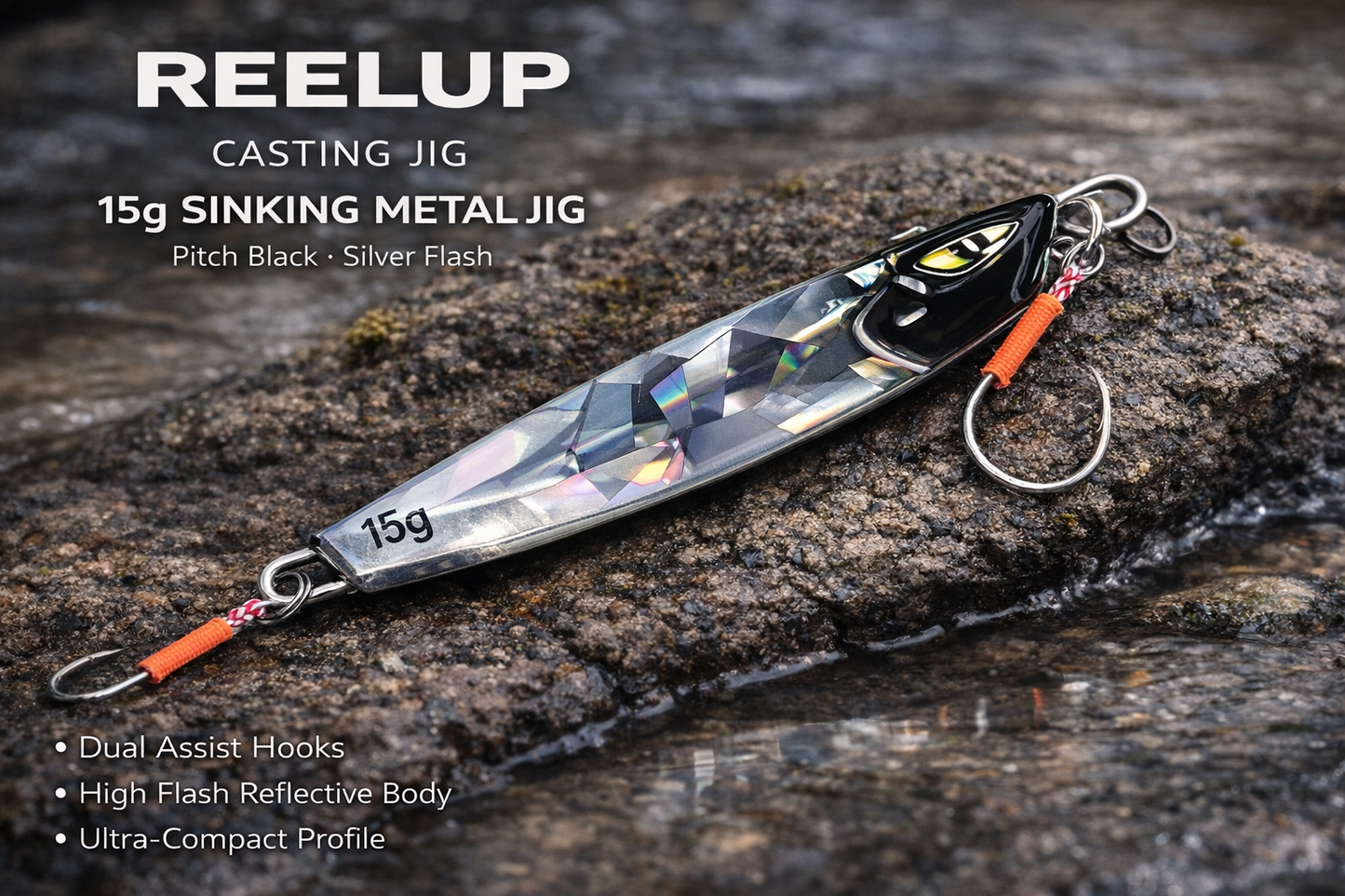 ReelUp Backup Fishing System Pack with metal jig