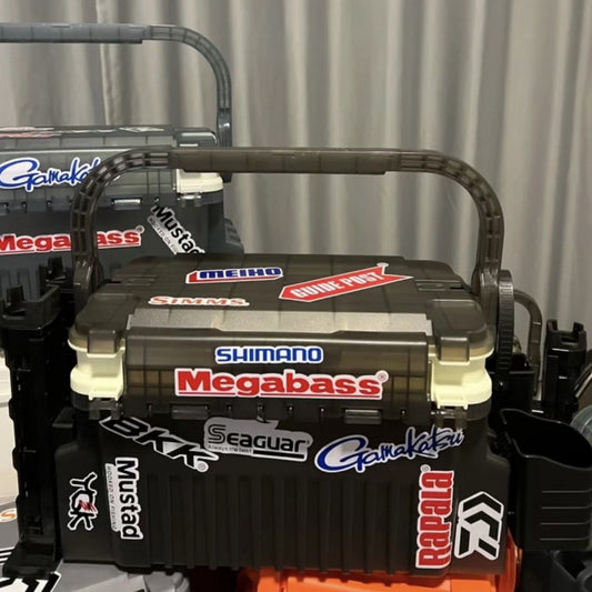 ReelUp multi-functional fishing tackle box with rod holders  