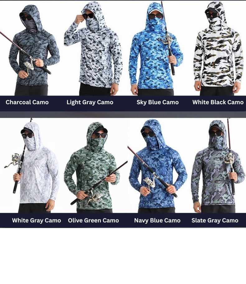 ReelUp 6-in-1 UV fishing hoodie with face mask and hood  