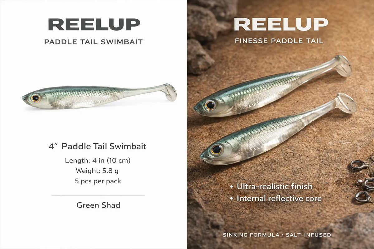 Green shad paddle tail swimbait refill for the ReelUp Fishing Backup Kit